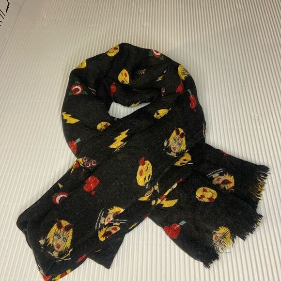 Betsey Johnson Emoji Scarf Wrap - Picture 1 of 8